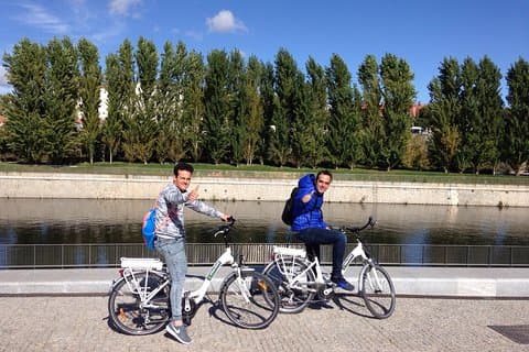 Ride and relax at an urban park.