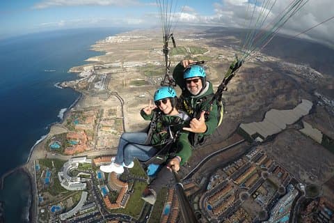 Paragliding above Costa Adeje, Tenerife