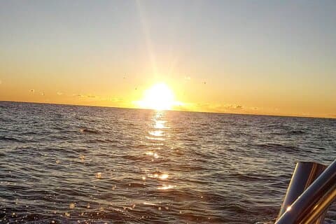 A beautiful sunset in Marbella with its peculiar orange color. Lovit Charter offers a nice ride