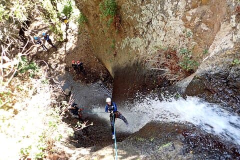 Canyoning wih waterfalls
