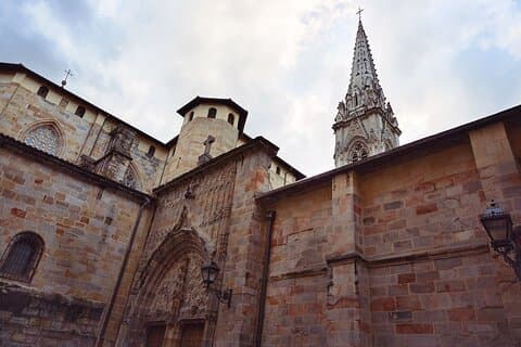 Santiago's cathedral. Gate of the Angel.