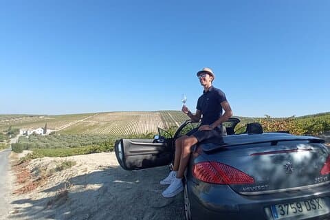 Full day in Cordoba between Vineyards and Olive Trees with a Convertible Car
