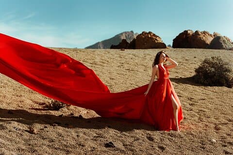 Private Sunset Flying Dress Photography in Tenerife
