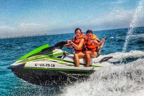 Valencia Jet ski rental and Beach Club entrance with pool
