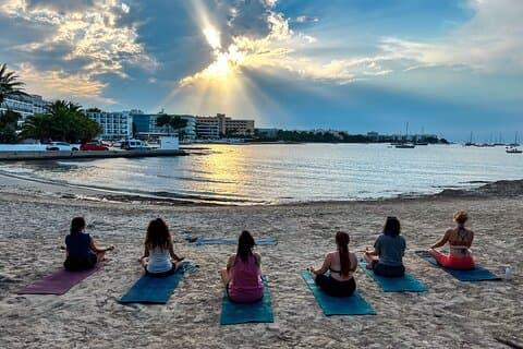 Beach Yoga in San Antonio Bay – Morning & Sunset Classes