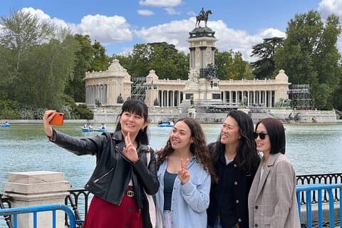 Visitors taking a selfie