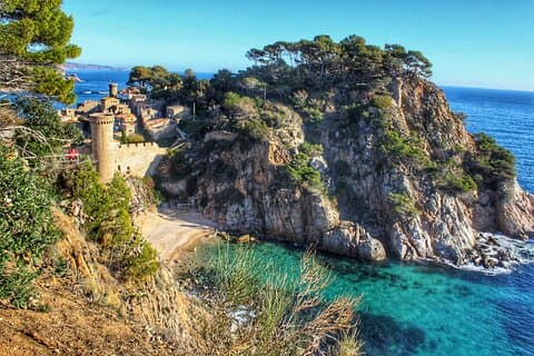 La Tossa de Mar, medieval town in Costa Brava and El Codolar Cala.