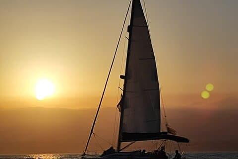 Marbella - sunset from sailboat with Drinks,dufour 412