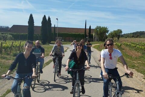 From Sitges: Bike Tour and Winery Visit with Free Hotel Pick Up.