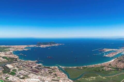 Panoramic view Bay of Algeciras.