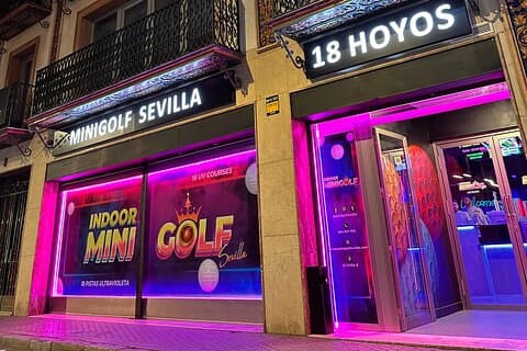 Indoor 18-Hole UV Glow Minigolf Adventure in the Heart of Seville