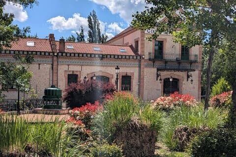 the old mill reconverted into a VIP private space for lunch in the midst of nature