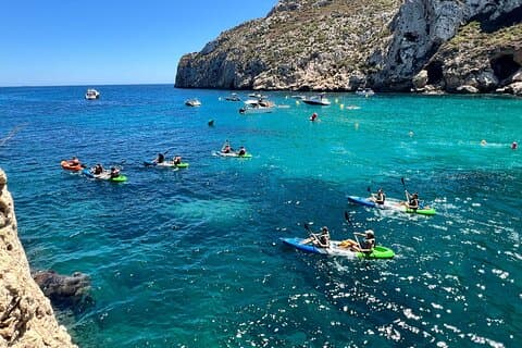 Kayak Granadella Guided Tour in its caves and Cala en Caló