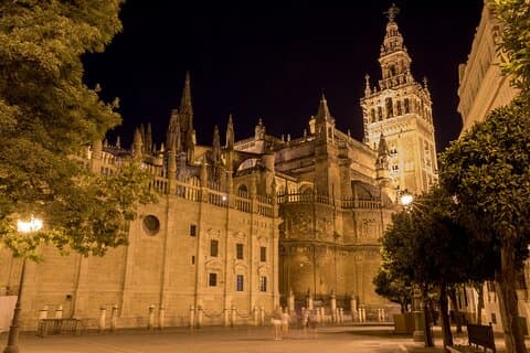 Seville Cathedral illuminated
