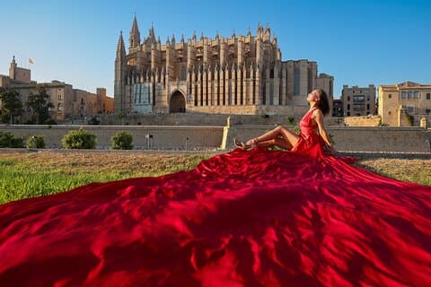 Flying Dress Photoshoot in Mallorca