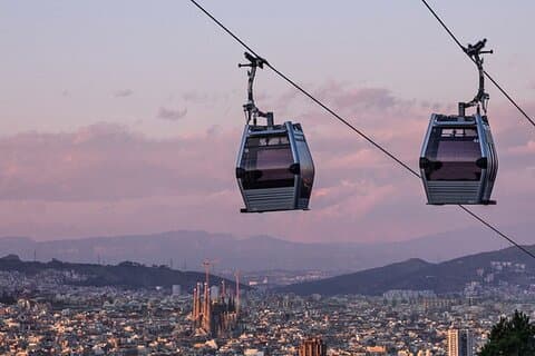 Barcelona: Montjuic Cable Car Ticket and Audio Tour on Your Phone