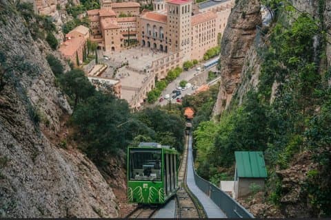 Beyond Montserrat monastery, with cable car & top railway