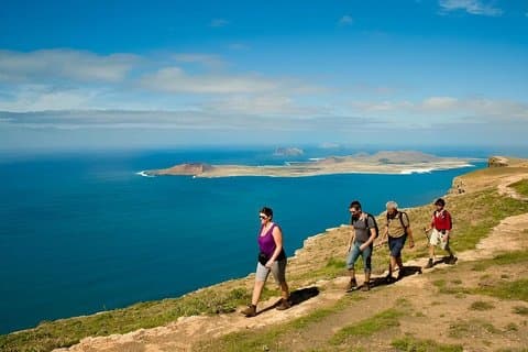 Hiking trail to the Crown Volcano and the Famara Rocks