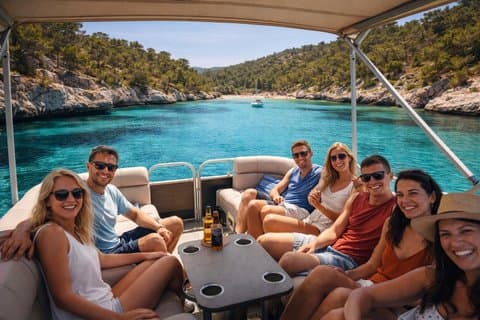 4 Hour Shared Coastal Boat Tour with Swimming Stops in Mallorca