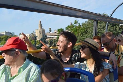 Tourist bus tour of Seville