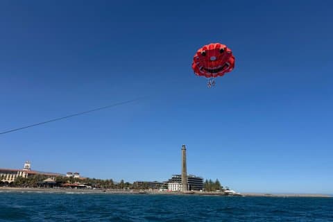 Parasailing about the Dunes of Maspalomas