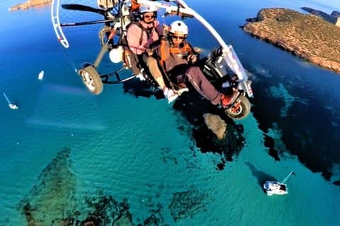 Flights by motor paragliding around Ibiza Island