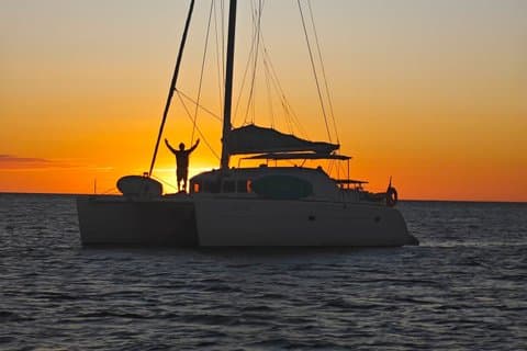 Ibiza Sunset with a Catamaran