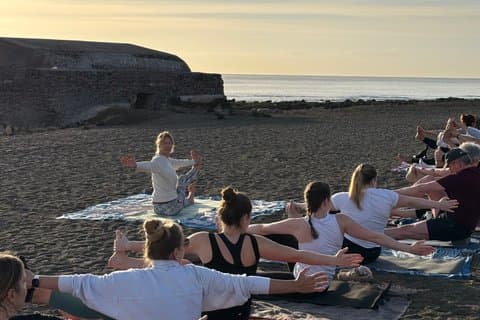 Yoga at the beach in Tenerife