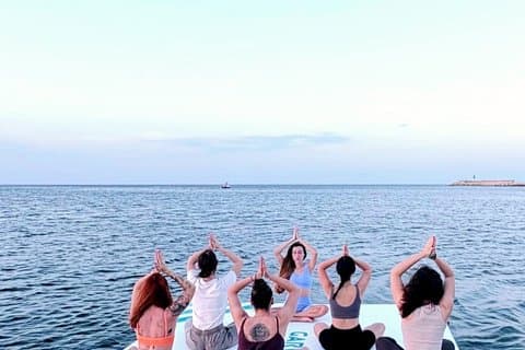 Denia yoga session and sunset boat trip