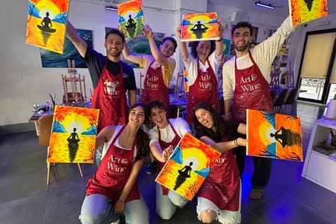 Glow-in-the-Dark Paint & Pour with Unlimited Wine | Barcelona