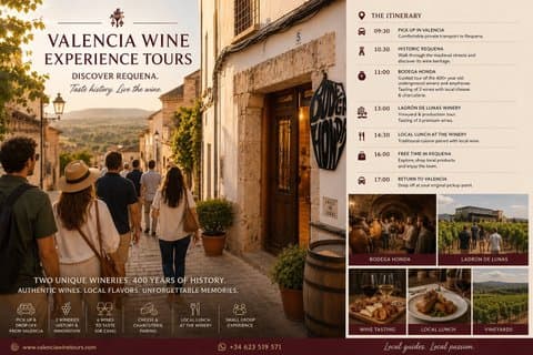 Requena Wine Heritage & Experience & Local Lunch from Valencia