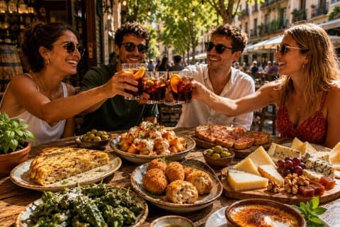 Vegetarian Barcelona Tapas and Wine Tour in Gracia Full Meal