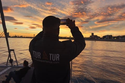 Barcelona: Sunset from the Sea with Music and Drinks