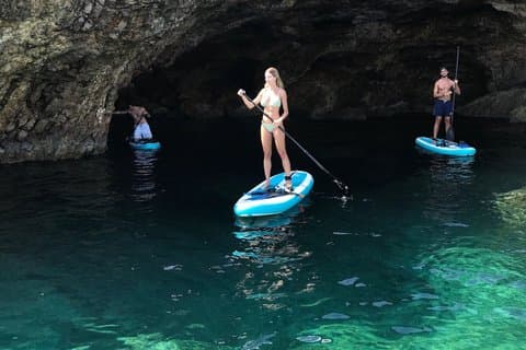 Paddle surfing and snorkeling in Ibiza