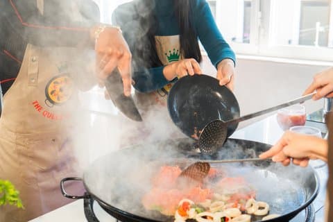 Paella Class with Unlimited Wine Churros and Hot Chocolate.