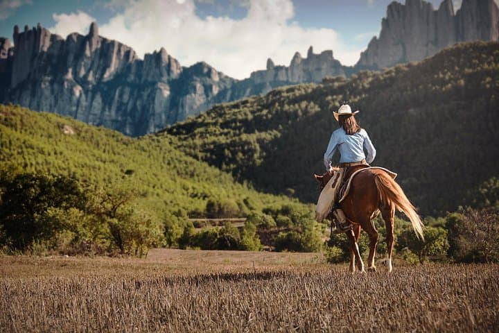 A guided horseback ride