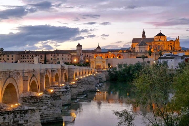 View of the Roman Bridge and the Mosque of Córdoba