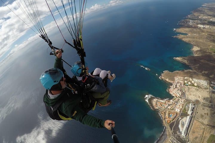 Paragliding tandem flight above tenerife south