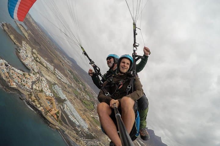 Paragliding tandem flight above Adeje, Tenerife
