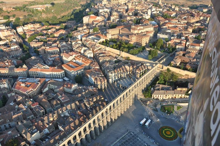 The Roman Aqueduct of Segovia from our balloon