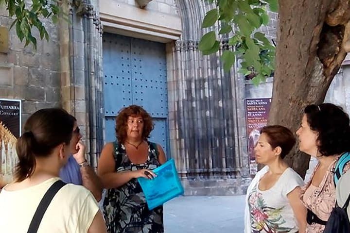 In front Santa Anna church talking about the Templars and their contribution to western esotericism