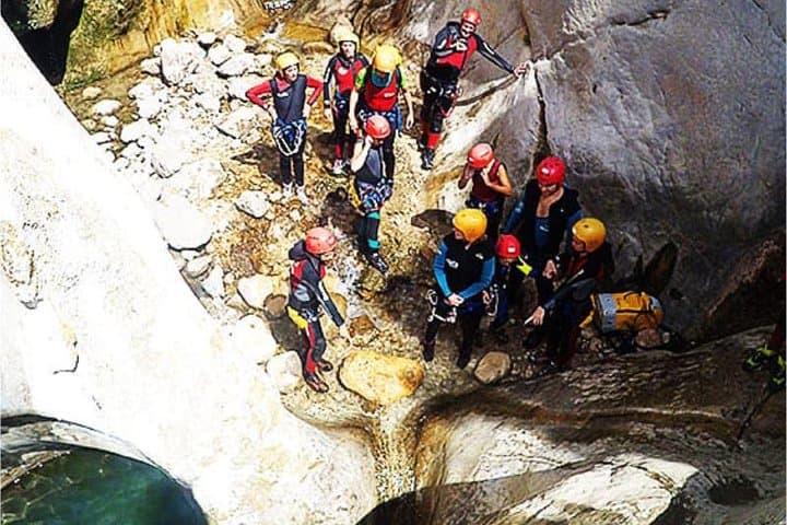 Aquatic canyoning near Benidorm. Estret de les Penyes Bollulla