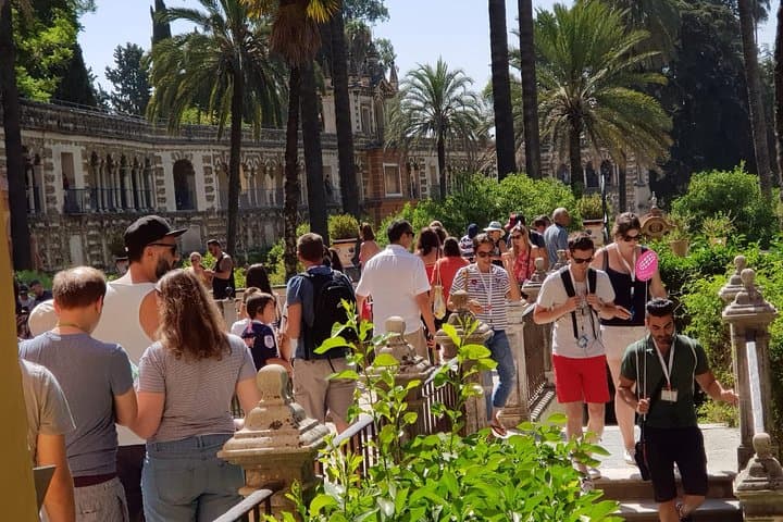 Our customers in the gardens of Alcazar
