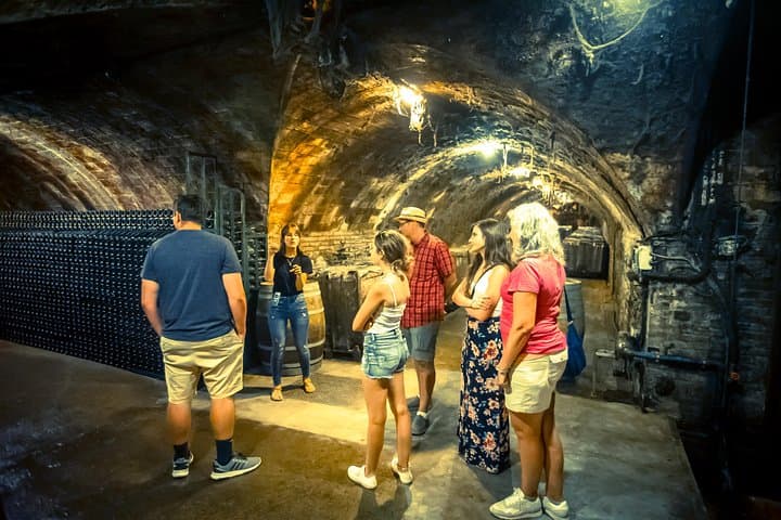 Learning all about how Cava is made in the cellars of a local wine producer.