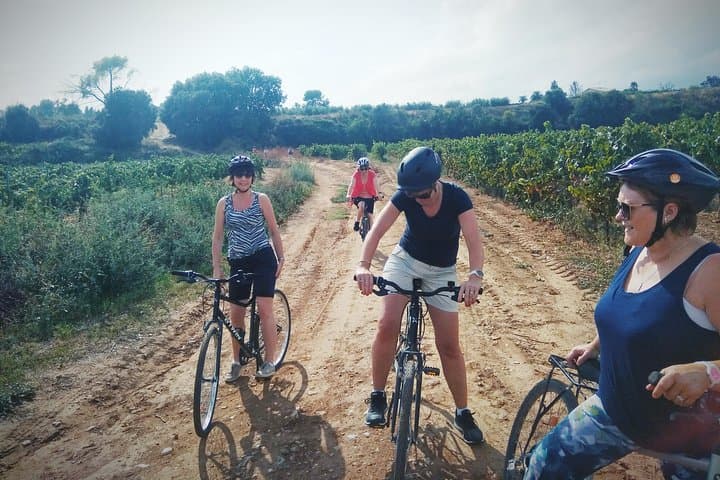 From Sitges: Bike Tour and Winery Visit with Free Hotel Pick Up.