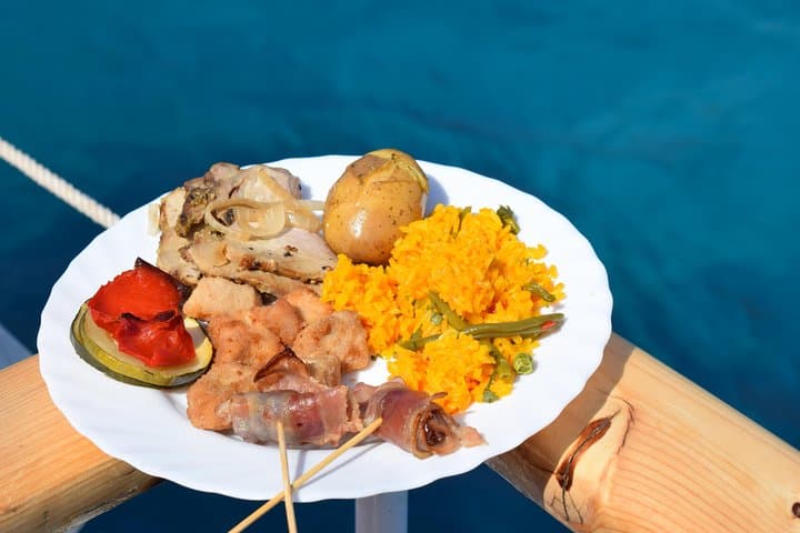 Free buffet, delicious food on board