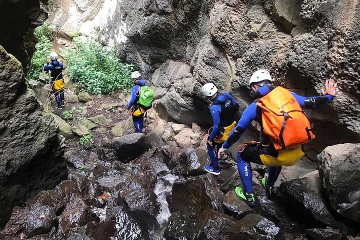 Canyoning with waterfalls