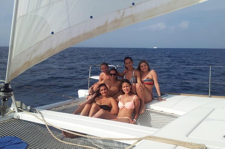 Friends on board one of our catamarans