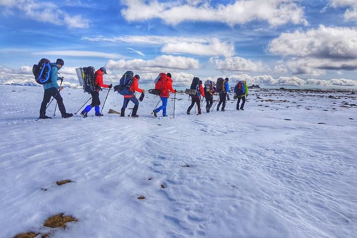 Crossing the mountain plateau.