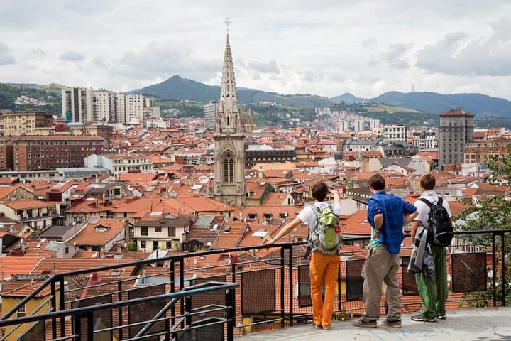 Bilbao, Ribera market and Guggenheim Museum from San Sebastian